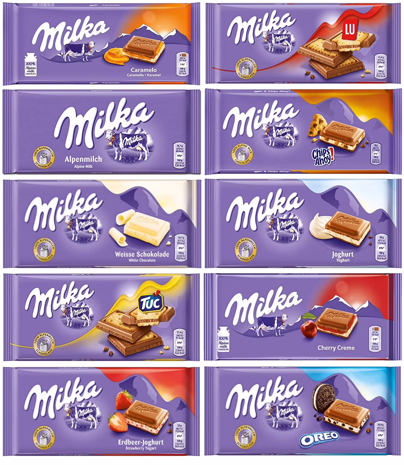 Milka (tablette chocolat, variante non lisible)