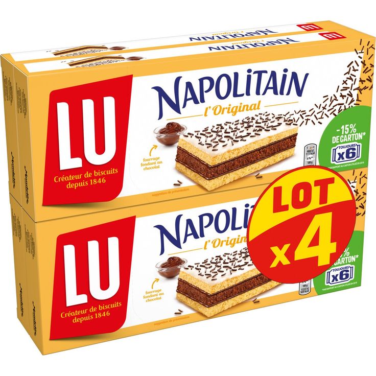 Napolitain biscuits pack 4x180 g