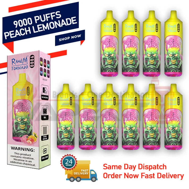 RandM Tornado 9000 puffs Peach Lemonade